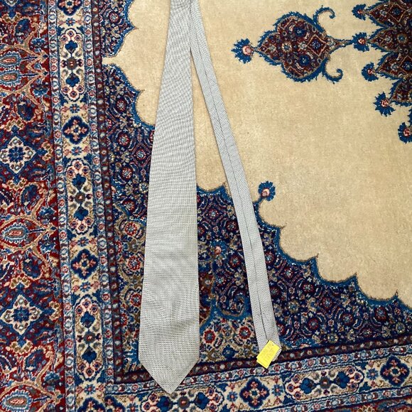 Oxxford Clothes Other - OXXFORD CLOTHES Tie (Silver, Micro Check, Silk)